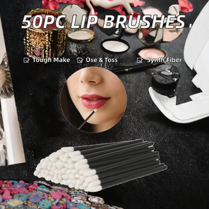 Micro pennello in Nylon balsamo per lucidalabbra 50 pezzi applicatori per labbra usa e getta con Extension per ciglia <span class=keywords><strong>Mascara</strong></span> strumento per trucco cosmetico - Product Image 2