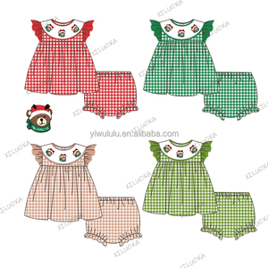2022 inverno natale percalle completi per bambini ragazze orso <span class=keywords><strong>abbigliamento</strong></span> nodo francese - Product Image 4
