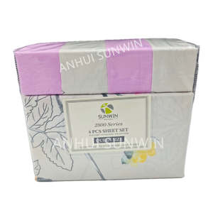 Yellow Flowers and Green <strong>Leaves</strong> Floral Garden Pattern Printed on White, Soft Microfiber <strong>Bedding</strong> (6pcs, Queen Size) - Product Image 4