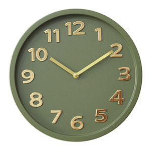 <span class=keywords><strong>Orologio</strong></span> da Parete Silenzioso Rotondo in Plastica con Numeri Arabi 3D da 30 cm (12 Pollici) con Lancette in Alluminio Oro Bianco Nero Arancione - Product Image 5