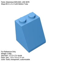 Gobricks Vente en gros Accessoires de blocs de construction OEM MOC personnalisés GDS-620 Briques modifiées LDD 3678 Pente 65 2x2x2 avec tube inférieur