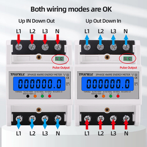 Medidor de consumo de energía electrónico, vatímetro kWh 100A AC 50Hz 60Hz <span class=keywords><strong>LCD</strong></span> retroiluminación, carril Din, 380V, 3 fases, 4 cables - Product Image 4