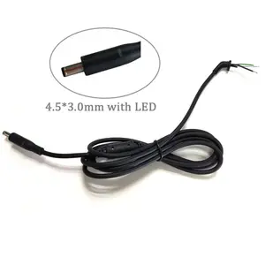 1.5m 4.5*3.0mm DC power plug cable cord for Dell laptop adapter computer charging cable with led light