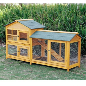 Villa Grande a Due Piani in Legno Massello da Esterno per Conigli con Chiusura a Bottone Gabbia da Allevamento per Piccoli Animali per Nido da Asilo - Product Image 1