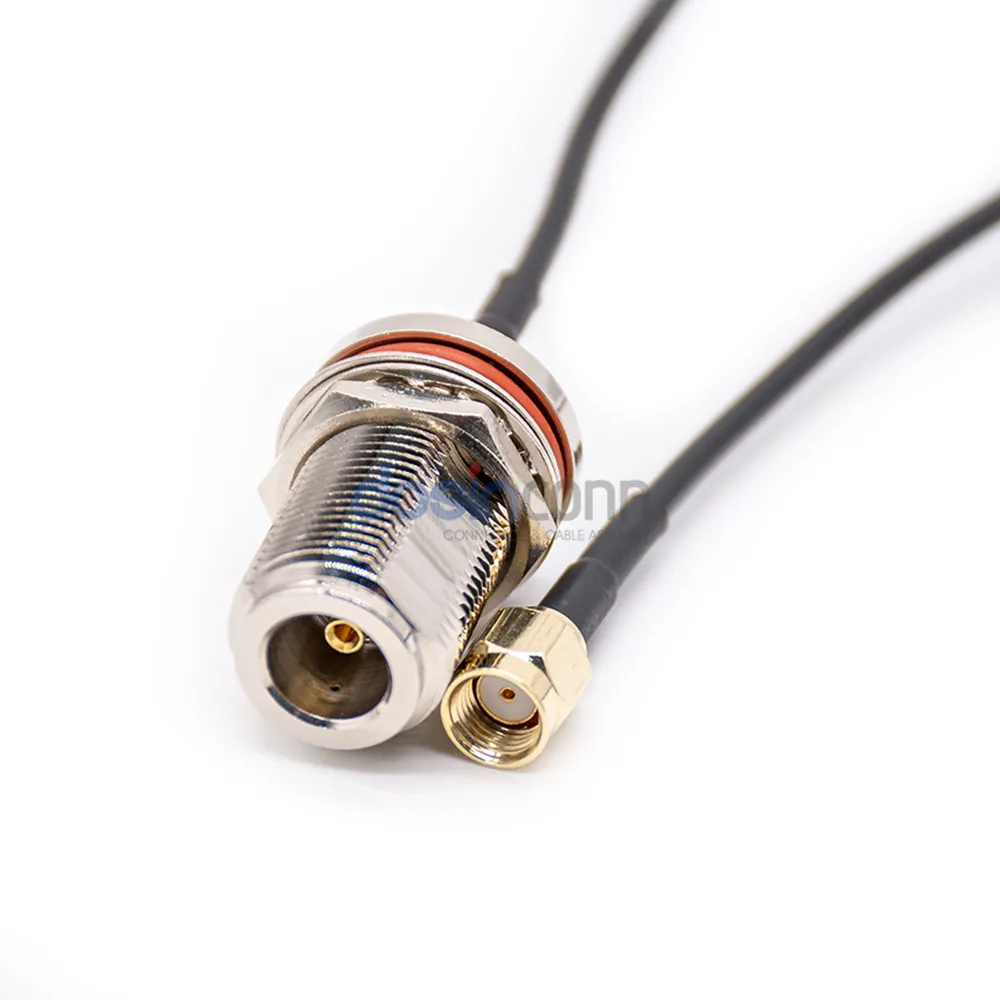 RP-SMA to N-Type Antenna Cable Female Male RG58 Low Loss Connector Bulkhead RF with Waterproof O-ring