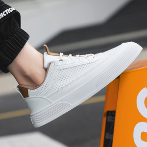 Chaussures de sport respirantes pour hommes, chaussures de skate tendance, blanches, grande taille 46, baskets décontractées - Product Image 6