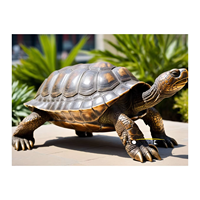 Décoration extérieure personnalisée, sculpture de tortue en bronze de grande taille pour jardin, sculpture de tortue en métal de grande taille
