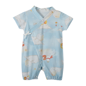 Vêtement d'emmaillotage pour nouveau-né à manches courtes en coton 100 % biologique <span class=keywords><strong>de</strong></span> haute qualité avec lien latéral, idéal pour la sortie <span class=keywords><strong>de</strong></span> <span class=keywords><strong>maternité</strong></span> - Grande Vente - Product Image 2