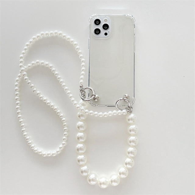 Customized Pearl Bracelets Chain Crossbody Necklace Lanyard for Cellphone case