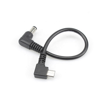 Câble d'alimentation Micro USB mâle vers DC 5.5*2.1 coudé avec blindage tressé, angle droit pour appareil photo et ordinateur