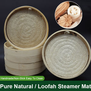 Tapis de cuisson vapeur en loofah double épaisseur, antiadhésif, facile à nettoyer, durable, rond, pour cuiseur vapeur, tapis de cuisson vapeur en loofah pour tiroir de cuisson vapeur - Product Image 6