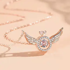 Pendentif de battements de cœur en argent sterling 925 pour femmes, collier avec ailes d'ange, cadeau de saint-valentin, pour la fête des mères