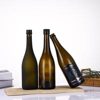 Bouteille de vin vide givrée personnalisée de haute qualité 750 ml, bouteille de vin rouge en verre ambré vert foncé noir, bouteille de vin transparente