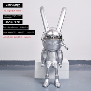 Robbi ánh trăng thỏ sáng sợi thủy tinh sàn Điêu Khắc Trung tâm mua sắm KTV trang trí sang trọng Internet người nổi tiếng nhựa thủ công mỹ nghệ - Product Image 6