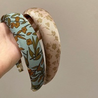 Nouveau bandeau de cheveux éponge d'impression rétro vintage français bandeau de lavage de visage féminin à côté large