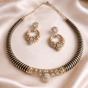 Conjuntos de Joyería de Oro, Collar de Plata con Diamantes, Conjunto de Joyería Elegante para Mujer, Regalos de Navidad, Diseño Tradicional Indio Hecho a Mano - Product Image 1