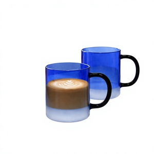 แก้วกาแฟ/ชา 320 มล. ทำมือจากแก้วบอโรซิลิเกต พร้อมโลโก้สั่งทำ สำหรับของขวัญองค์กรและชุดต้อนรับส่งเสริมการขาย - Product Image 2