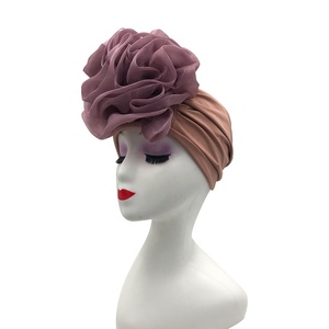 Turban Vintage grande fleur couvre-chef femme turban complet chapeau <span class=keywords><strong>chimio</strong></span> casquette - Product Image 2