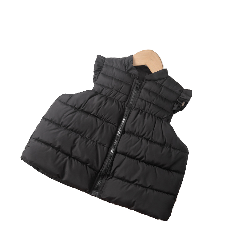 Spring/Winter Children's Lace Waistcoat Cotton Girls' Jacket Warm Cotton-padded Jacket for Baby Girls Vest