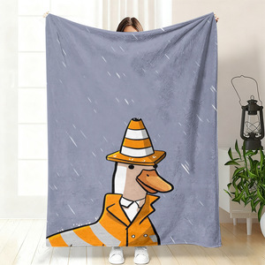 Couverture en flanelle motif Canard dans un cône de signalisation, Couverture de repos, Couverture de sieste, Respirante, Douce pour la peau, pour la maison et le bureau, Impression personnalisée OEM ODM - Product Image 5