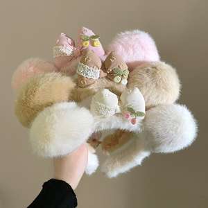 Nouveau bandeau pour femmes en peluche à oreilles de chat, fait main, doux, pour le lavage du visage, pour l'automne et l'hiver - Product Image 4