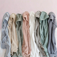 Peignoir à capuche pour bébé en polaire corail super doux, anti-bébé, pour nouveau-né, enveloppe de bébé, lingettes, serviettes, motif uni, teinture unie, enfants