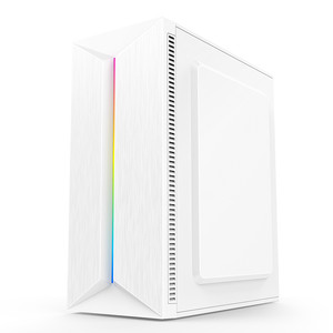 Caja de PC para Juegos ATX de Torre Media Blanca con Ventana Lateral, Puertos USB Frontales y Tira de LED Arcoíris - Product Image 5