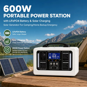 Station d'alimentation portable au lithium, générateur solaire de secours extérieur avec panneau solaire pour le camping, la maison et les situations d'urgence - Product Image 2