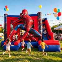 Château gonflable commercial extérieur à thème super-héros Spider-Man, structure de saut gonflable en PVC