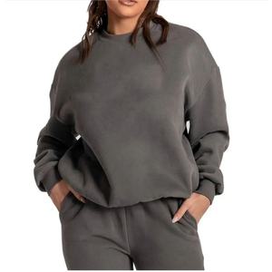 Sweat-shirts et sweats à capuche pour femmes personnalisés avec impression et broderie, col rond unisexe, 100% coton, streetwear, sweat à capuche surdimensionné pour femmes - Product Image 2