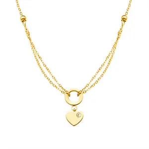 necklaces for women new arrival 2023 gold plated chain stainless steel necklace heart pendant fashion jewelry