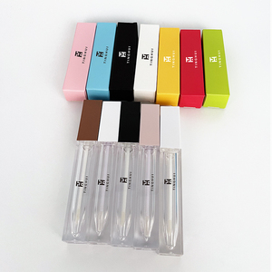 Stock de tubes à rouge à lèvres vides transparents, carrés, blancs, noirs, marron, avec couvercle doré, pour la beauté, avec emballage - Product Image 4