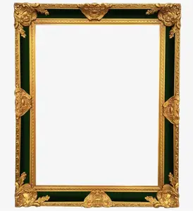 工厂批发大型90 * 120厘米巴洛克华丽金色木制相框，用于镜子和绘画展示和壁挂式木材