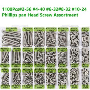 1110 Pcs Phillips Pan Head Maschinen schraube Sortiments satz 304 Edelstahl Box Pan Head Schraubens atz - Product Image 3