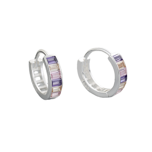 Wholesale 925 Sterling <b>Silver</b> <b>Huggie</b> Earrings with AAA Cubic Zircon Charms Vintage Style for Wedding Party or Gift - Product Image 4