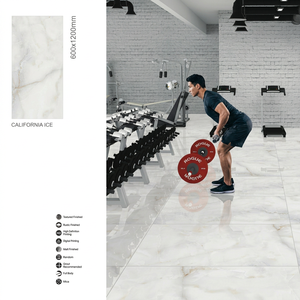 Carrara Bianco Marble Look Porcelain Tiles 24x48 Inch Glossy Floor Wall for Premium Interior Projects - Product Image 4