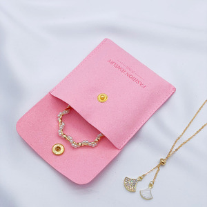 Set Personalizzato con Scatola e Pochette Portagioielli in Pelle Scamosciata Rosa, Sacchetto Portagioielli con <span class=keywords><strong>Porta</strong></span> <span class=keywords><strong>Orecchini</strong></span>, Busta Portagioielli con Bottone - Product Image 5