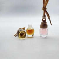 Botella de vidrio de perfume transparente de 6ml con rodillo para ambientador de coche con tapón de rosca
