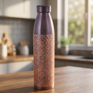 Decorative Modern Copper Etched <b>1</b> <b>Litre</b> Stocked Gift <b>Bottle</b> for Lifestyle Wellness Corporate Gifting Wholesale Export - Product Image 4