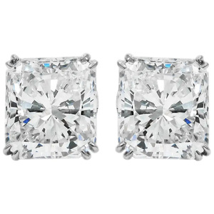 Orecchini a lobo con cristalli taglio Princess a quattro griffe, unisex, accessori semplici per l'uso quotidiano - Product Image 1