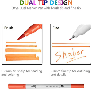 Stylos pinceaux à double pointe pour aquarelle, 36 couleurs, 48 couleurs, 60 couleurs, 72 couleurs, marqueurs artistiques pour le dessin et la calligraphie - Product Image 2