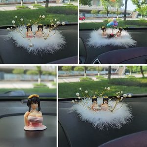 Adornos para sacudir el pecho Shake Girl Car Dashboard Decoraciones Tide Play Doll Bobbleheads Kawaii Sexy Figura de acción - Product Image 6