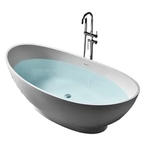 北欧人造石材浴缸的简单固体表面浴缸成人