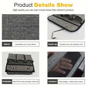 Over the Door Baby Clothing Organizer with 4 Large Pockets 3 <b>Mini</b> Pockets Foldable Design and Iron Hooks - Product Image 5