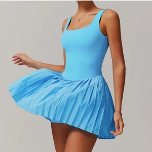 Kaos Tenis Wanita Model U-Shape Back Fake Two-Piece Bahan Spandex/Nylon Anti-Goresan Pakaian, Cocok untuk Fitness dan Olahraga, Dilengkapi Kantong - Product Image 3