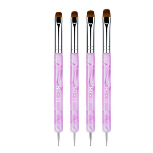 Marble Plastic Nail Dotting Tool Set Size 10 12 14 16 Nylon Dual Sided Polka Dot Daisy Gel Brush - Product Image 6