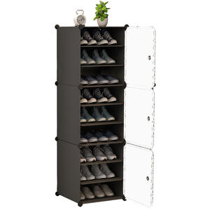 Meuble de rangement à chaussures multi-niveaux anti-poussière pour la maison, la chambre, l'entrée, utilisation intérieure, en plastique, design minimaliste autoportant - Product Image 5