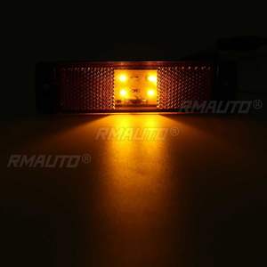 Lot de 10 lampes réflectrices LED 12V/24V, feux latéraux extérieurs pour camions, remorques, bus, poids lourds, feux latéraux ambre - Product Image 4