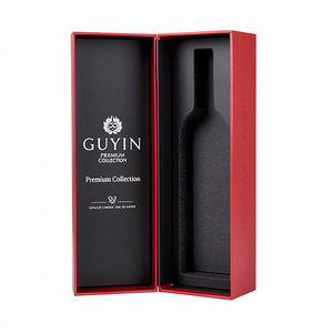 Caja de Regalo Premium Personalizada de Lujo con Cierre Magnético para una Sola Botella de <span class=keywords><strong>Vino</strong></span> o Champán con Inserto de Espuma - Product Image 1