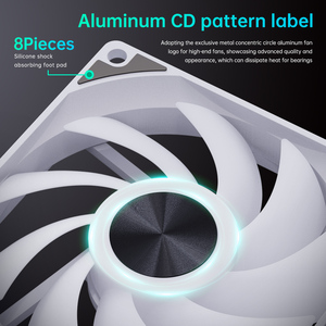 Ventilador SNOWMAN 120mm ARGB PWM para PC de juegos Alto flujo de aire direccionable RGB LED Placa base Sync Compatible Case Cooler - Product Image 3